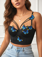 Venvirs Butterfly Bustier for Women Corset Tops Adjustable Strap
