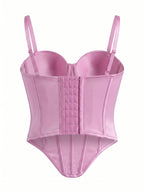 VENVIRS Women's Boned Sexy Push Up Bustier Corset Top Spaghetti Straps