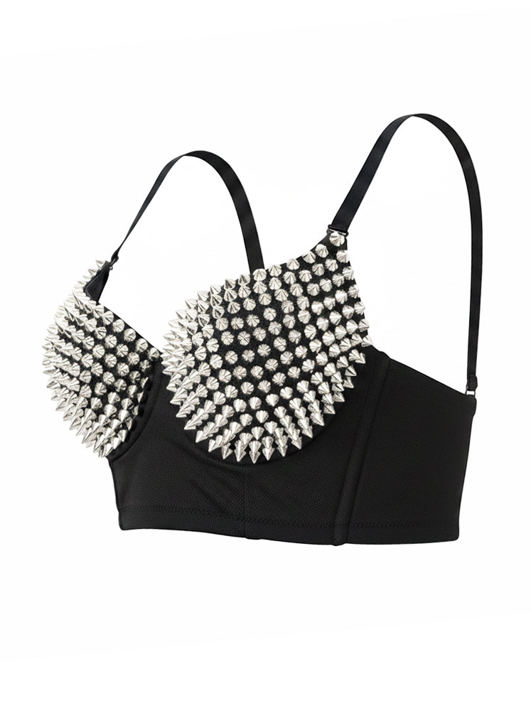 Venvirs Women Spiked Studded Punk Goth Rivet Bustier Corset Tops