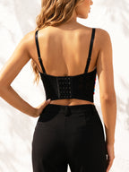 VENVIRS Women's Handmade Rhinestone Bustier Corset Crop Top