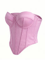VENVIRS Women's Boned Sexy Push Up Bustier Corset Top Spaghetti Straps