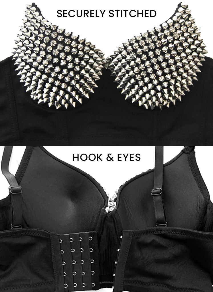 Venvirs Women Spiked Studded Punk Goth Rivet Bustier Corset Tops