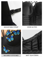 Venvirs Butterfly Bustier for Women Corset Tops Adjustable Strap