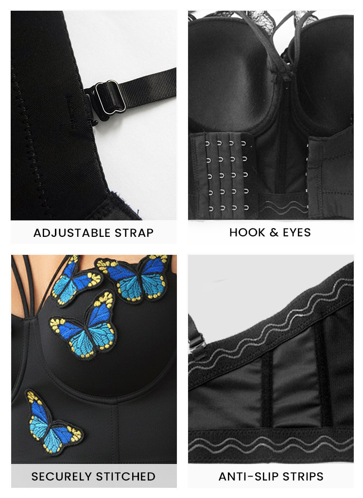 Venvirs Butterfly Bustier for Women Corset Tops Adjustable Strap