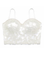 Women's Pearl Beaded Shell Sequin Corset Bustier Mermaid Party