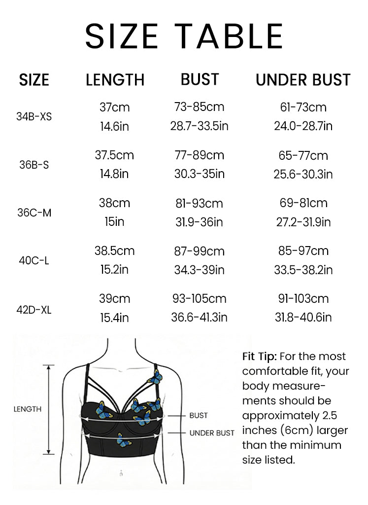 Venvirs Butterfly Bustier for Women Corset Tops Adjustable Strap