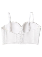 Women's Pearl Beaded Shell Sequin Corset Bustier Mermaid Party