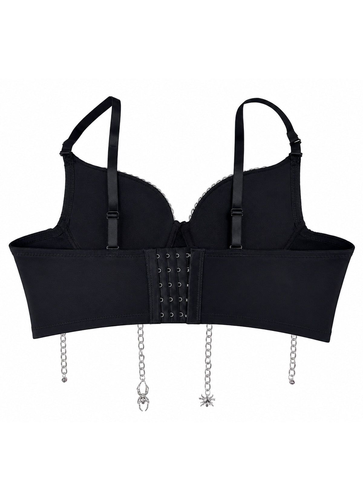 VENVIRS Women's Gothic Halloween Spider Web Red Rhinestone Bustier Corset Tops